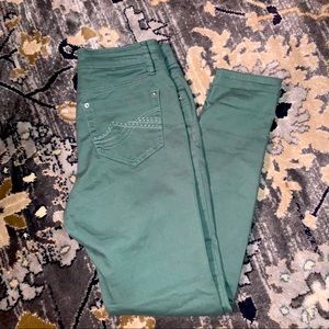 Olive green skinny jeans